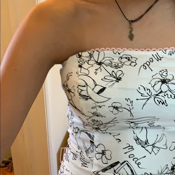 Cotton French Inspired Strapless Dress. - Picture 5 of 8